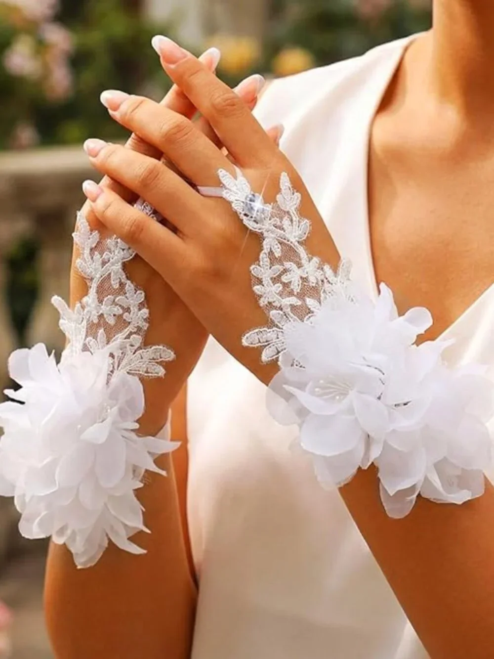Flower Fingerless Gloves